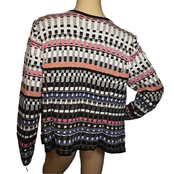 Stylish Women's Multicolor Open-Front Sweater - Picture 4 of 8